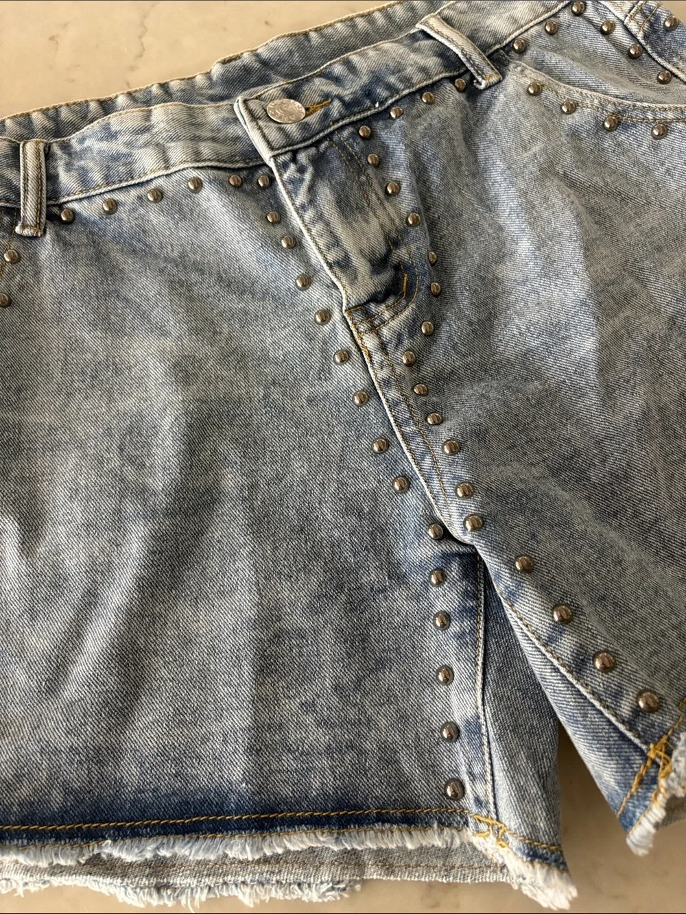 Vocal USA Studded Denim Shorts Jean